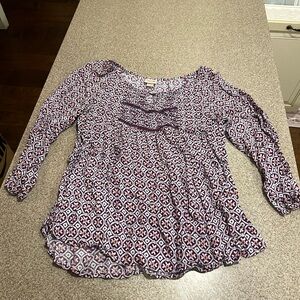 Mossimo Supply Co. Purple Patterned Blouse